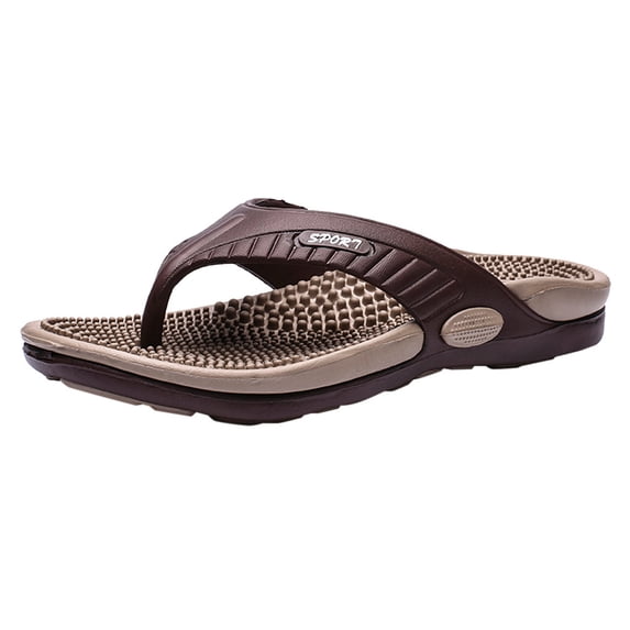 Mens Slippers Flip Flops Sandals Beach Shoes Leisure Footwear Flat Massage Sole Classic Style For Summer Daily Wear ,Us Size:9