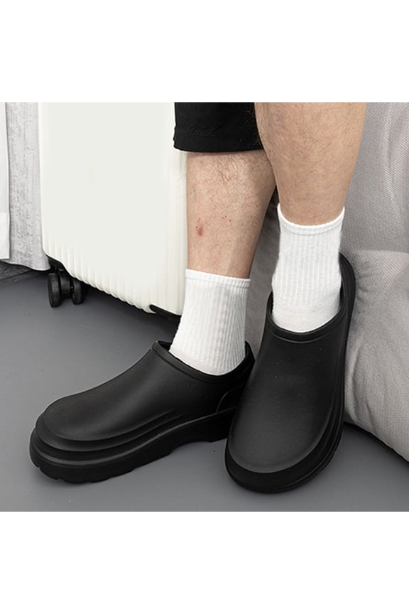 Mens Slippers,Kitchen Work Slippers Chef Clogs Non- Restaurant Footwear Comfortable Durable Design,Slippers for Men,Black,7