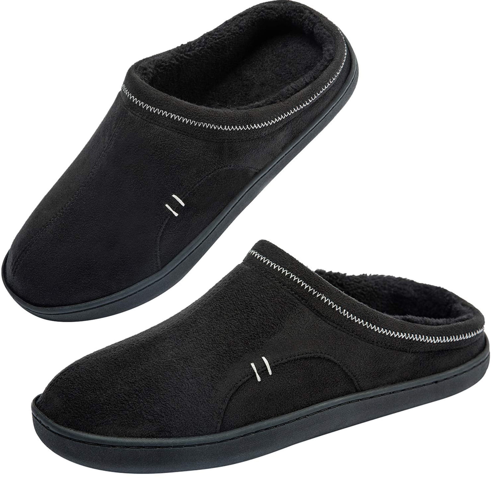 Mens Slippers Memory Foam Comfort Fuzzy Plush Lining Slip On  display picture 1