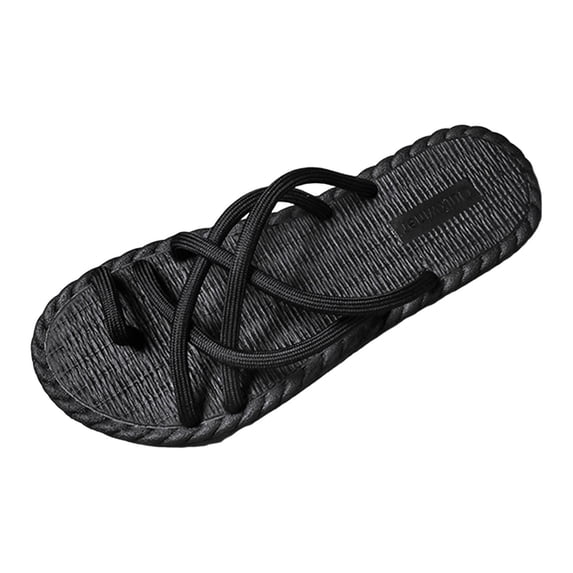 Mens Slippers,Men Flip Flop Slippers Flat Sole Comfort Sandals for Beach Summer Casual Wear,Slippers for Men,Black,9