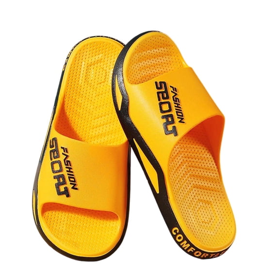 Mens Slippers,Men Slide Slippers Breathable Comfort Design for Summer Beach Bathroom Casual Wear,Slippers for Men,Yellow,6