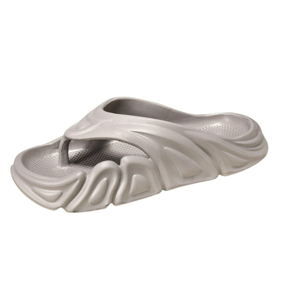 Mens Slippers,Men Slippers EVA Thick Sole Beach Comfort Sandals for Outdoor Indoor Slide Wear,Slippers for Men,Grey,8