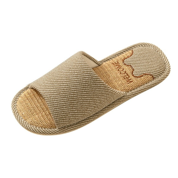 Mens Slippers,Men Slippers Flax Non Comfort Indoor Outdoor Slippers for Daily Relaxation,Slippers for Men,D,10.5