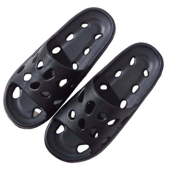 Mens Slippers,Men Slippers Soft Sole Breathable Shower Sandals Lightweight for Summer Indoor Outdoor,Slippers for Men,Black,9.5