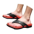 thumbnail image 1 of Mens Slippers,Men Summer Flip Flop Sandals Arch Support Beach Footwear for Casual Outdoor,Slippers for Men,Red,10, 1 of 7