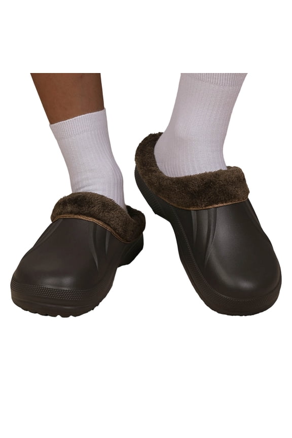 Mens Slippers,Non- Kitchen Chef Work Shoes WoComfortable Durable Restaurant Footwear,Slippers for Men,Brown,10