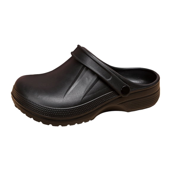Mens Slippers,Non Chef Clogs Kitchen Work Shoes for Men Women Durable Comfort Footwear,Slippers for Men,Black,10.5