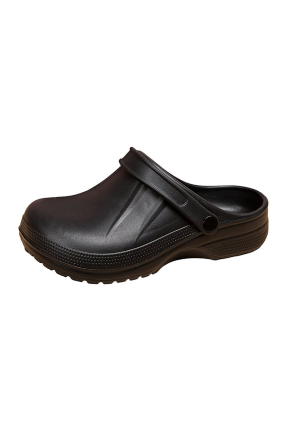 Mens Slippers,Non Chef Clogs Kitchen Work Shoes for Men Women Durable Comfort Footwear,Slippers for Men,Black,7