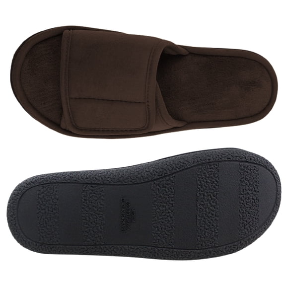 Mens Slippers,Open Toe Slides Soft Sole Machine Washable Design for Indoor Outdoor Quiet Comfort Wear,Slippers for Men,Coffee,11-12
