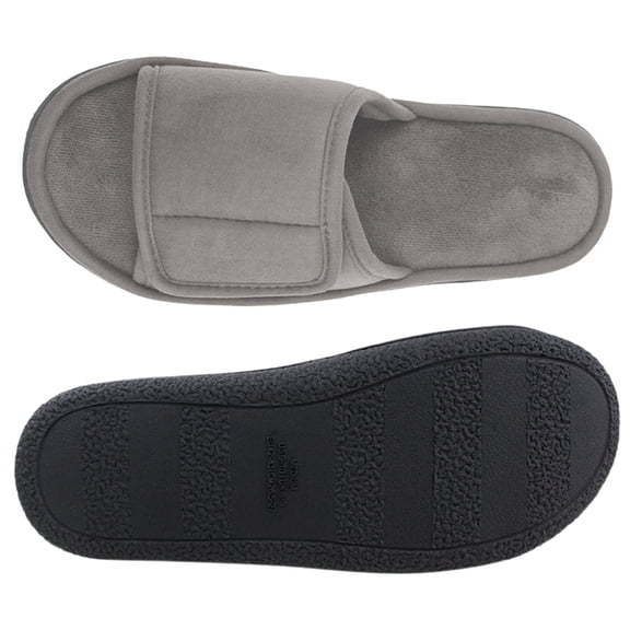 Mens Slippers,Open Toe Slides Soft Sole Machine Washable Design for Indoor Outdoor Quiet Comfort Wear,Slippers for Men,Light Gray,7-8
