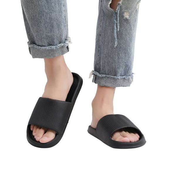 Mens Slippers,Slippers with Advanced Non- Grip for Bathroom and Indoor Comfort All Day Long,Slippers for Men,Black,10