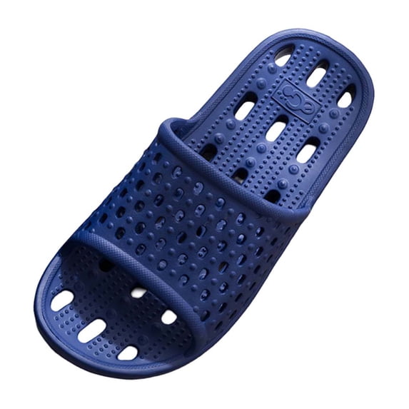 Mens Slippers,Soft EVA Bath Slippers Water Leakage Sandals for Men Women Home Indoor Outdoor Use,Slippers for Men,Dark Blue,10.5