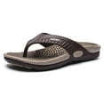 thumbnail image 1 of Mens Slippers,Summer Men Massage Flip Flops Breathable Comfort Sandals for Beach Outdoor Slides,Slippers for Men,Khaki,9.5, 1 of 3