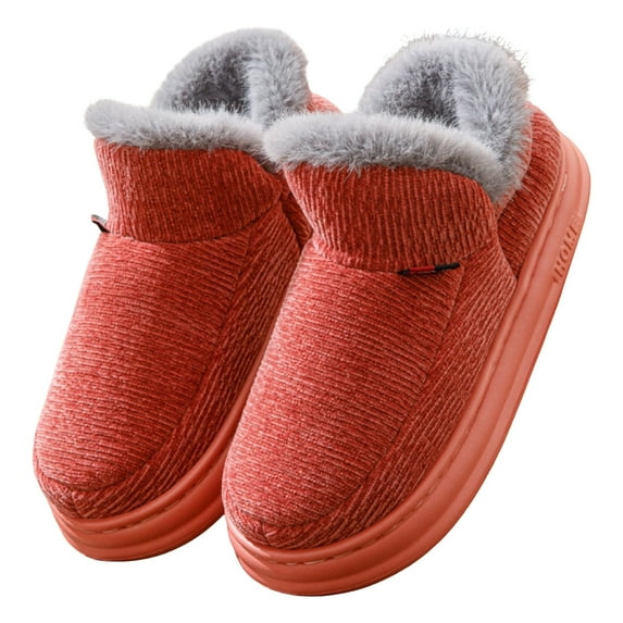 Mens Slippers,Winter Memory Foam Slippers Soft Closed Toe Non Sole for Men Women Comfort,Slippers for Men,Orange,7