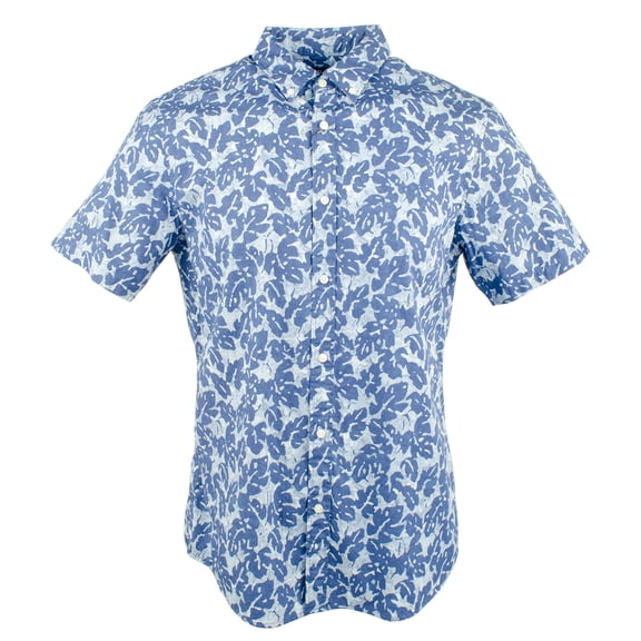 Men's Slim Fit Button Front Short Sleeve Shirt-U-S