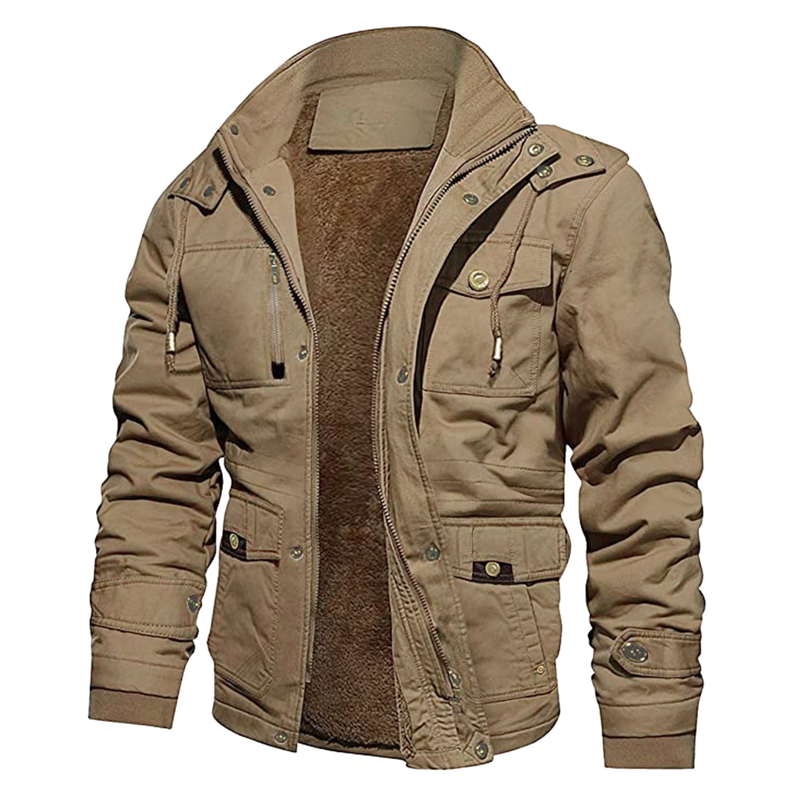  Men's Autumn And Winter Jacket Coats Leisure Plus Size Light  Zip Pocket Cotton-padded Warm Sleeping Bag Jacket : Sports & Outdoors