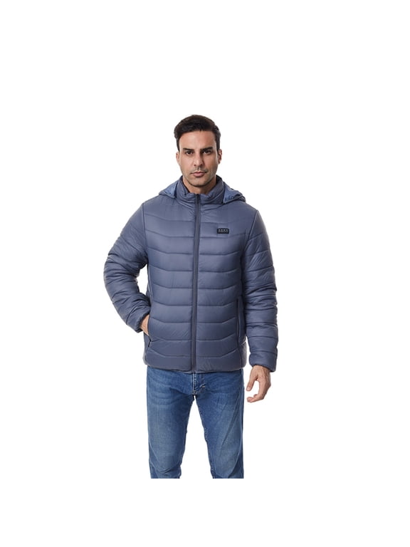 Mens Smart Heated Jacket 27 Zones Temperature Control USB Powered Windproof Padded Coat For Winter Outdoor Work