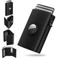 thumbnail image 1 of INNOTECH SC Men's Slim Card Wallet, Genuine Leather + Aluminium Alloy, RFID Blocking, Black, 1-Piece, 1 of 9