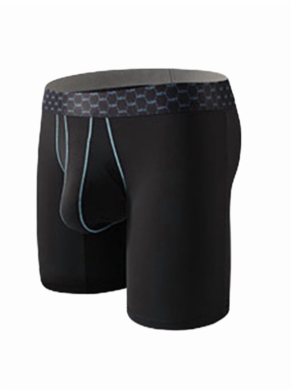 Mens Smooth Nylon Daily Boxer Briefs Black XXL