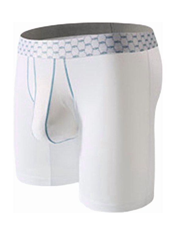 Mens Smooth Nylon Daily Boxer Briefs White M