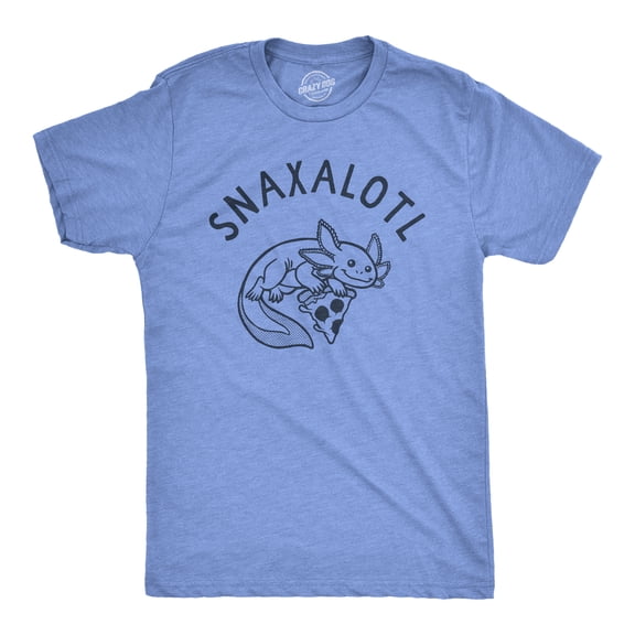 Mens Snaxalotl T Shirt Funny Cute Snacking Axolotl Tee for Guys Graphic Tees