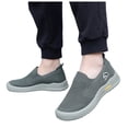 thumbnail image 1 of Mens Sneakers Casual Knit Mesh Arch Support Orthopedic Walking Shoes Nonslip Lightweight Workout Gym Athletic Shoes Loafers Gray Size 7.5, 1 of 5