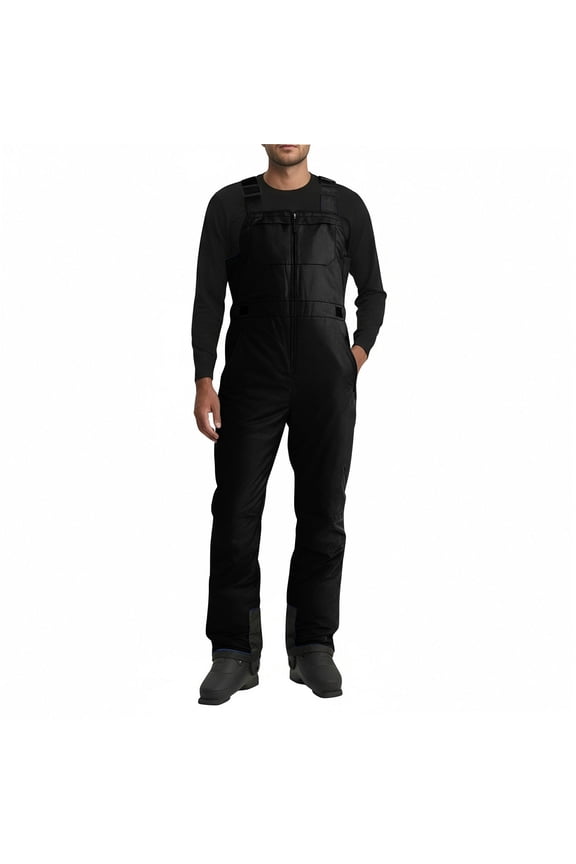 Mens Snow Bibs Waterproof Insulated Snowboard Pants with Pockets Windproof Warm Ski Bib Outdoor Winter Work Overalls for Men