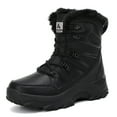 thumbnail image 1 of Mens Snow Boots Fashion Outdoor Winter Warm Lace-up Waterproof Boots TPR Non-Slip Sole Walking Casual Hiking Campaigns Boots Black 7.5 US, 1 of 7