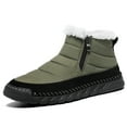 thumbnail image 1 of Mens Snow Boots Waterproof Winter Fur Lined Warm Ankle Boots Zipper Closure Slip On Outdoor Comfortable Lightweight Boot Green 9 US, 1 of 7