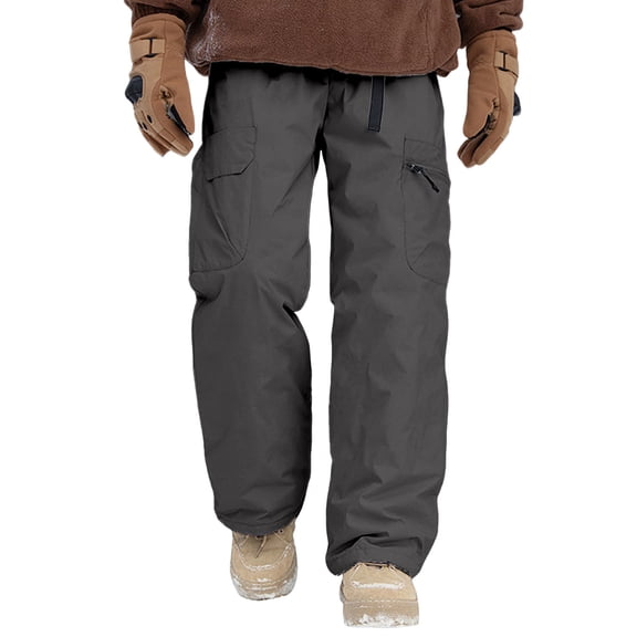 Mens Snow Ski Pants Casual Hiking Mountaineering Work Windproof Skiing Winter Activities Grey Pant
