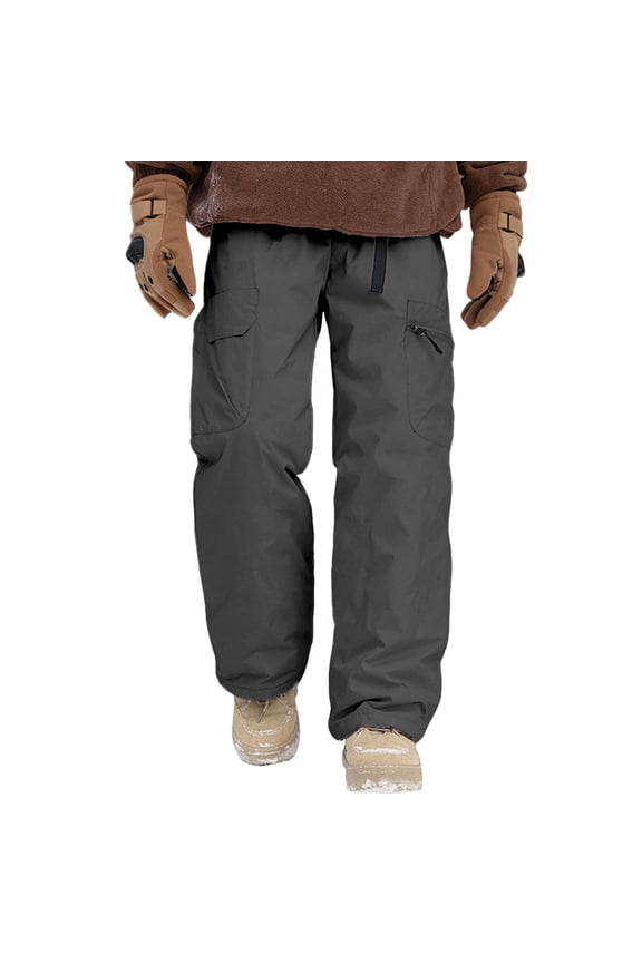 Mens Snow Ski Pants Casual Hiking Mountaineering Work Windproof Skiing Winter Activities Grey Pant
