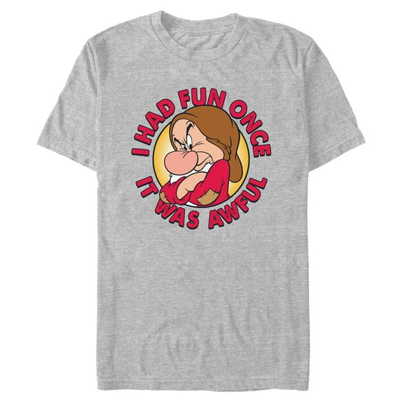 Mens Snow White and the Seven Dwarfs Grumpy I Had Fun Once It Was Awful T Shirt
