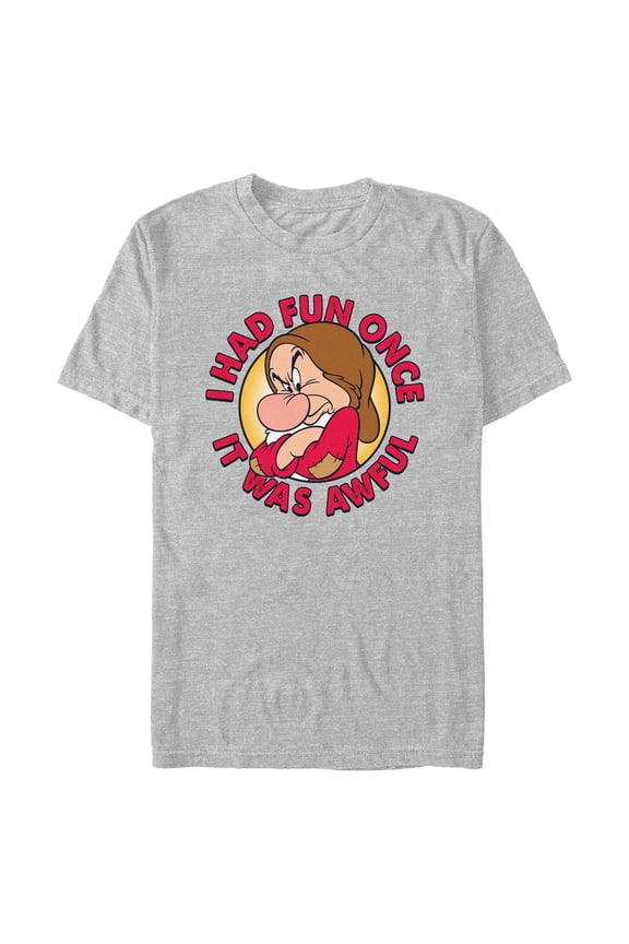 Mens Snow White and the Seven Dwarfs Grumpy I Had Fun Once It Was Awful T Shirt