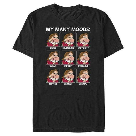 Mens Snow White and the Seven Dwarfs Grumpy My Many Moods T Shirt