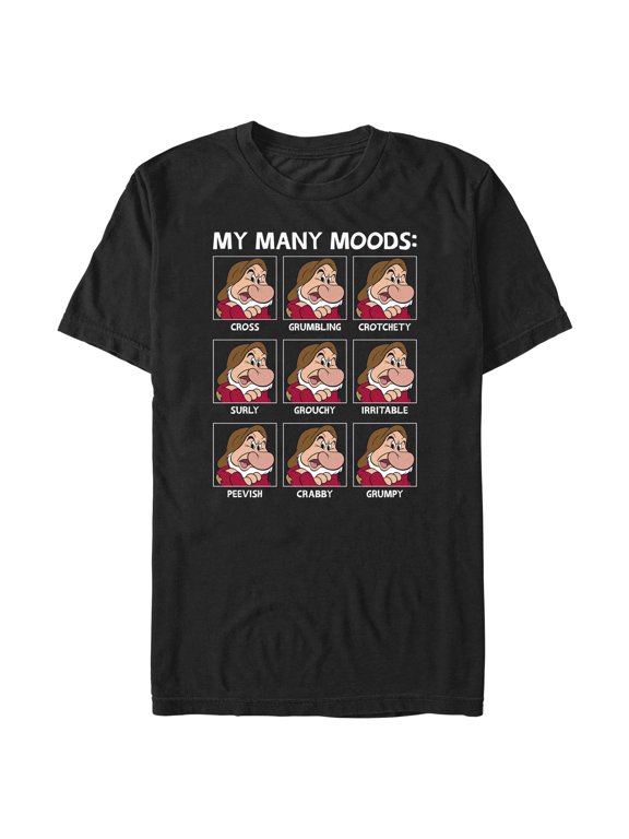 Mens Snow White and the Seven Dwarfs Grumpy My Many Moods T Shirt