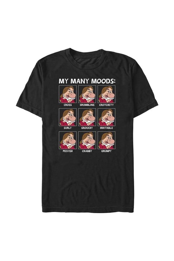 Mens Snow White and the Seven Dwarfs Grumpy My Many Moods T Shirt