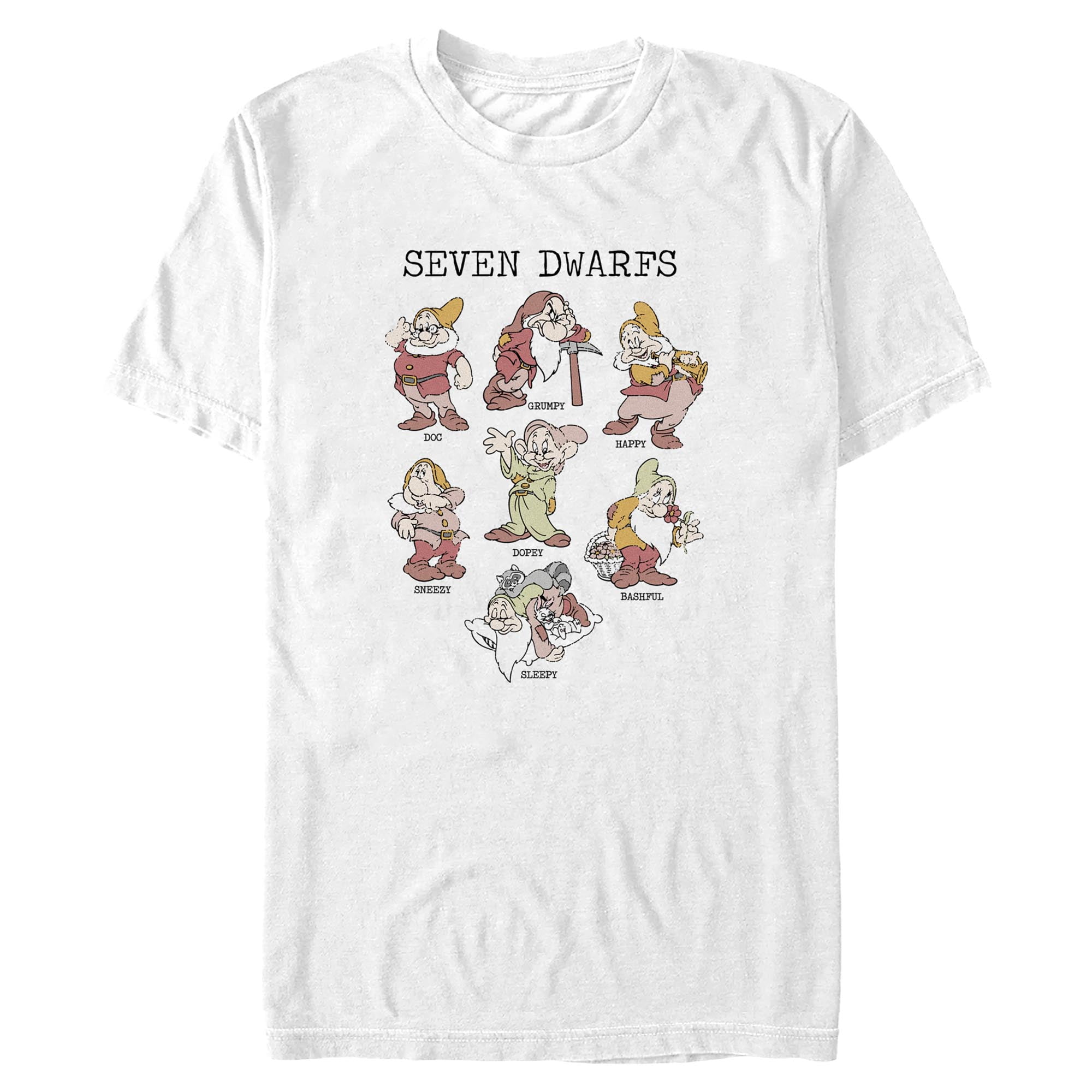 Men's Snow White and the Seven Dwarfs Name Grid Graphic T-Shirt