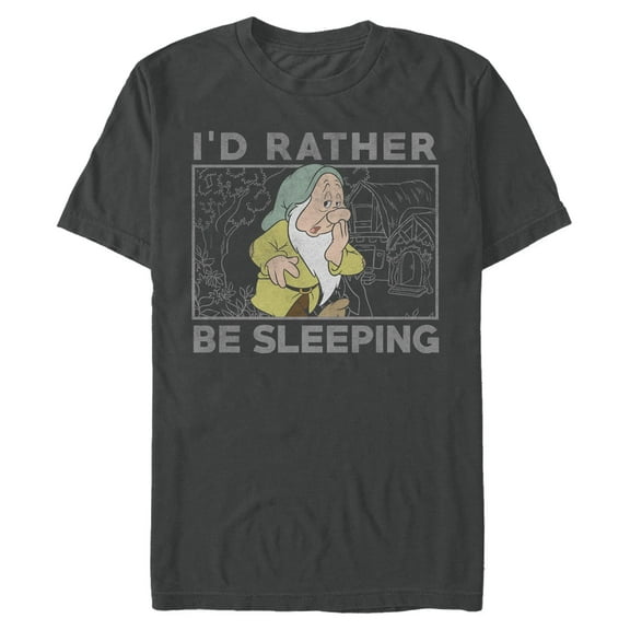 Mens Snow White and the Seven Dwarfs Sleepy I'd Rather Be Sleeping T Shirt