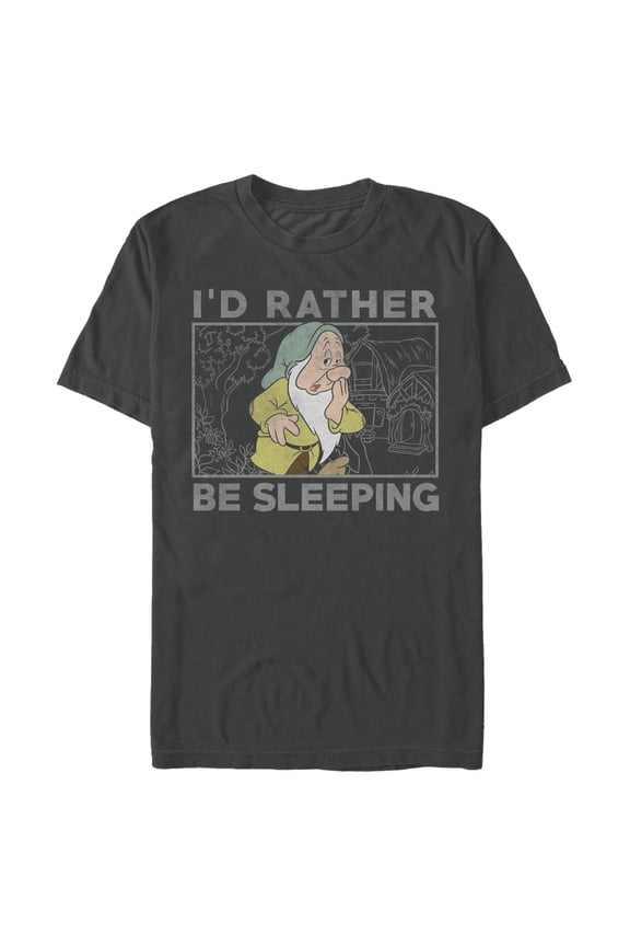 Mens Snow White and the Seven Dwarfs Sleepy I'd Rather Be Sleeping T Shirt