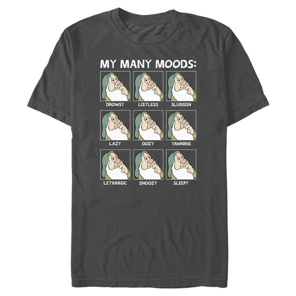 Mens Snow White and the Seven Dwarfs Sleepy My Many Moods T Shirt