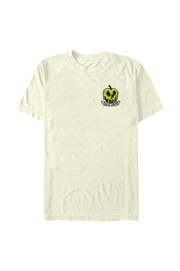 Mens Snow White and the Seven Dwarfs Small Poison Apple Skull Logo Badge T Shirt