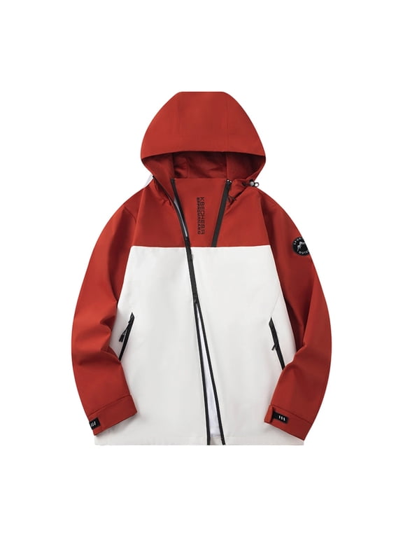 Mens Snowboard Long Sleeve Jacket Baggy Womens Snow Skiing Jacket Insulated Color Block Waterproof