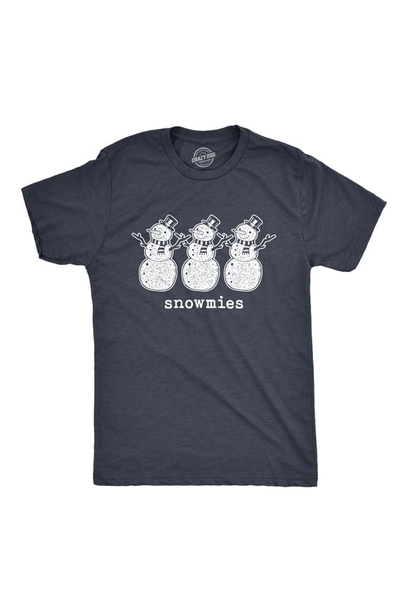 Mens Snowmies T Shirt Funny Snowmen Homies Friends Winter Season Graphic Tee Graphic Tees