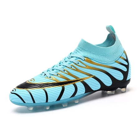 Mens Soccer Cleats Black Teenager High Top Trainning Football Shoes