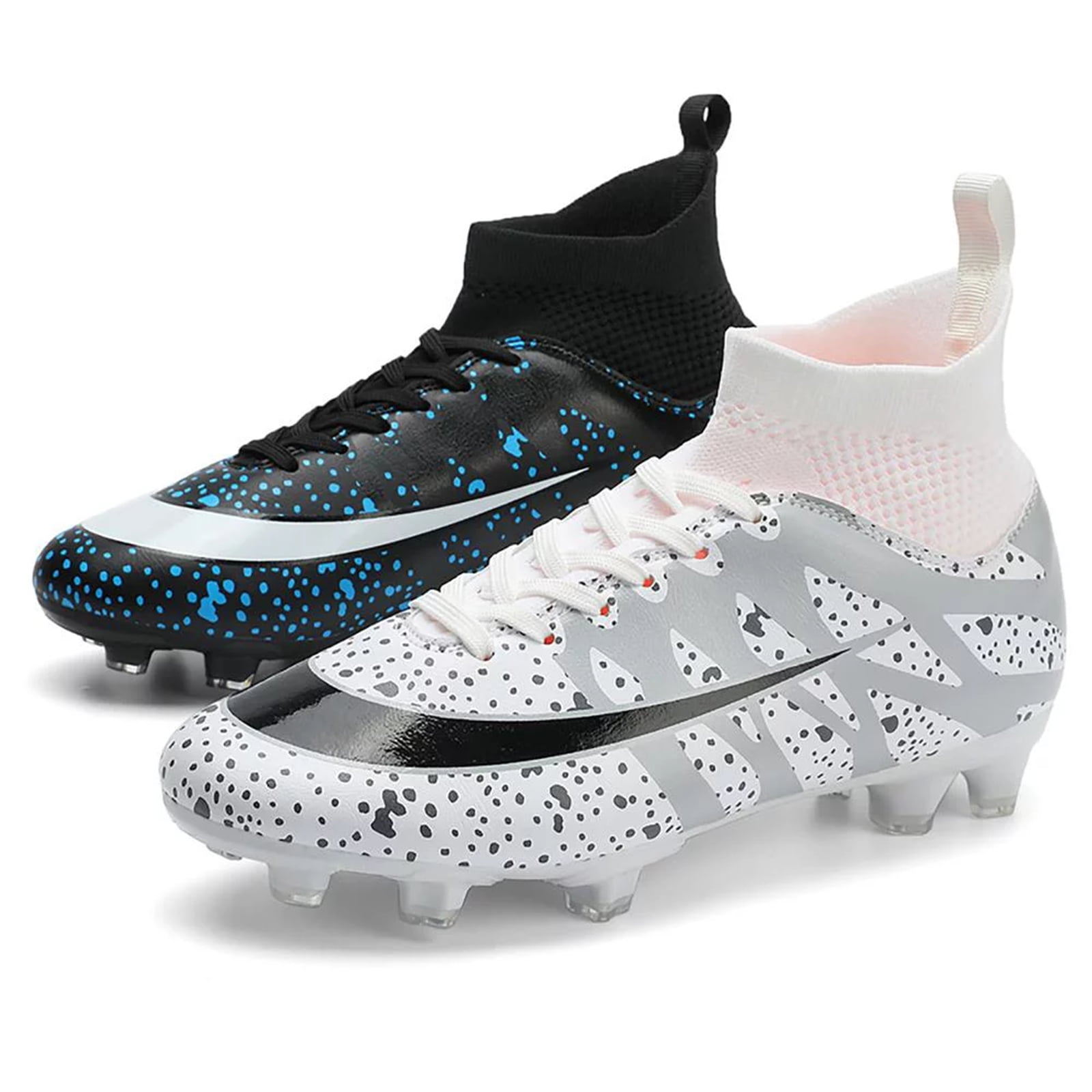 Mens Soccer Cleats Professional High top Spikes Soccer Shoes Kids Anti Slip Football Boots Outdoor Indoor Turf Training Football Shoes