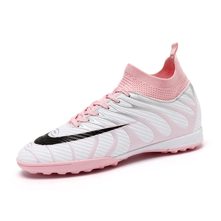 Mens Soccer Cleats Teenager High Top Turf Trainning Football Shoes