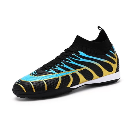 Mens Soccer Cleats Teenager High Top Turf Trainning Football Shoes US 8.5