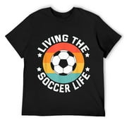 Mens Soccer Life Player Fan Theme Quote T-Shirt Black 2X-Large