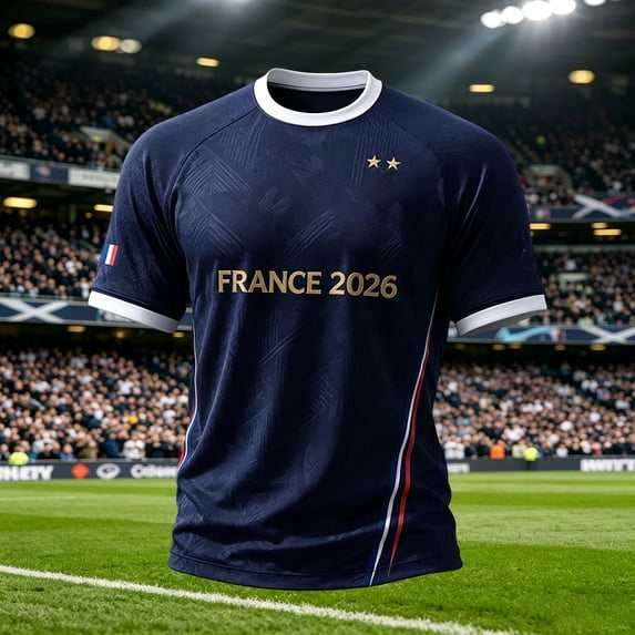 Mens Soccer Shirt France Raglan Tops Short Sleeve Fashion T Shirt Graphic Basic Tees Summer Crew Neck Team for Football Top Fan Casual Tops TeeL
