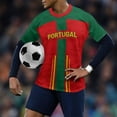 thumbnail image 1 of Mens Soccer Shirt Portugal Jersey Raglan Tops Short Sleeve Graphic T Shirt All Over Star Print Tee Fan Casual Tops TeeL, 1 of 6